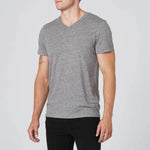 Mens V-Neck Tee - Heather Grey
